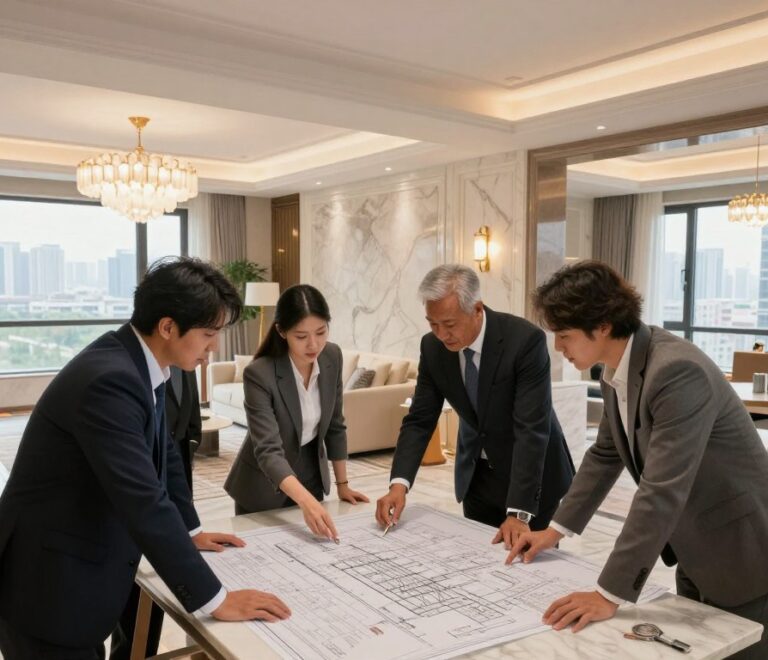 مراحل تشطيب شقة فاخرة